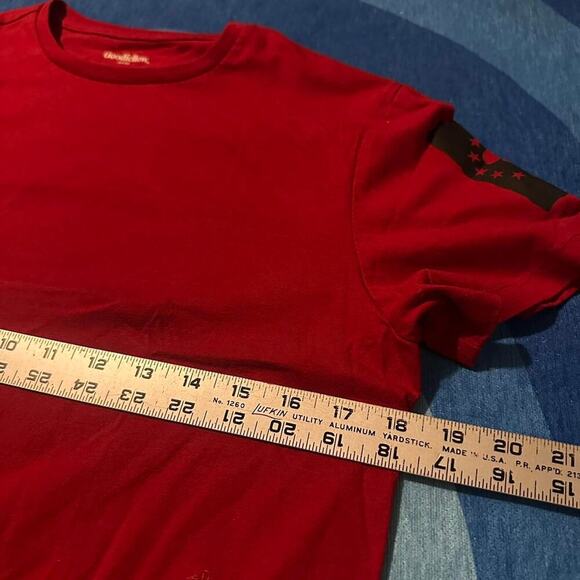 Goodfellow co red Flag Mouse Skull Graphic Tee - Picture 4 of 6